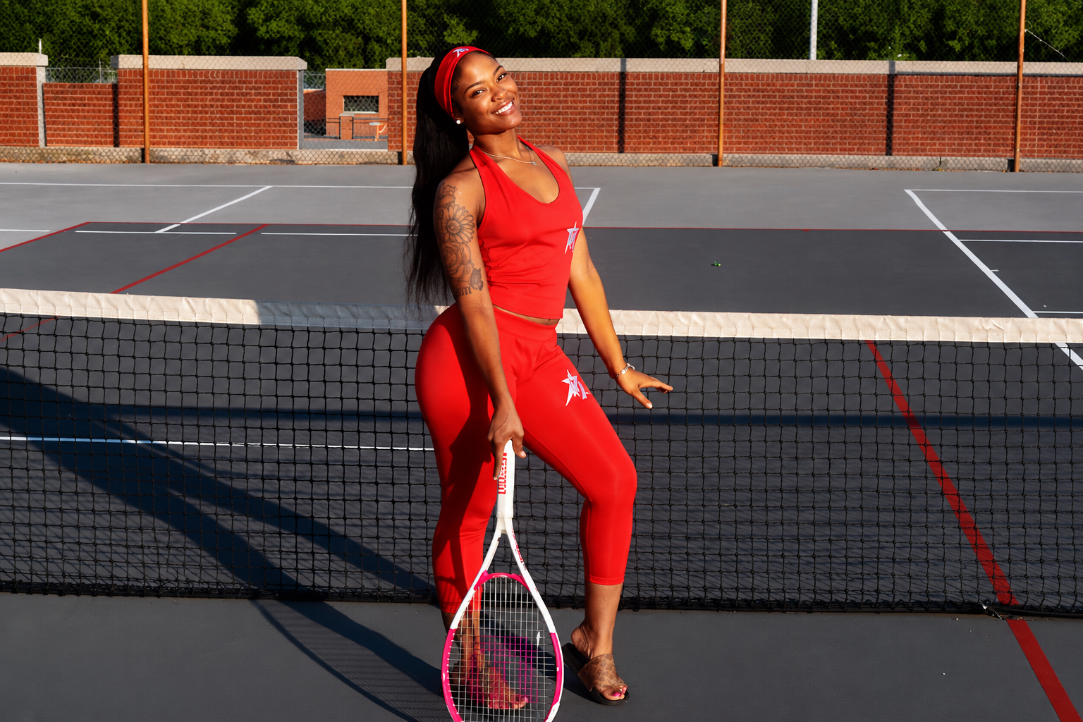 HU$TLE JUNKIE RED CAPRI SET
